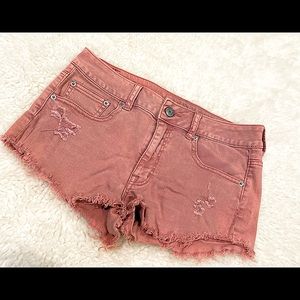 AE Pink denim Short Shorts